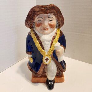 Vintage Shorter & Son Staffordshire Ceramic Character Toby Jug With Ornate Scept